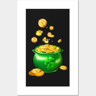 St. Patrick`s Day shiny green pot Posters and Art